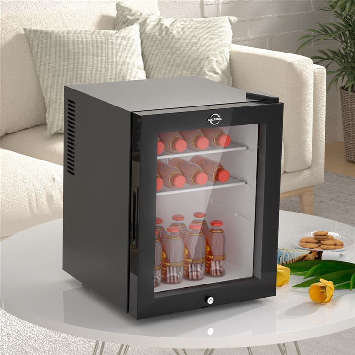 40L Mini Refrigerator - Energy Efficient Beverage Cooler for Bedroom Dorm Hotel Office, Black